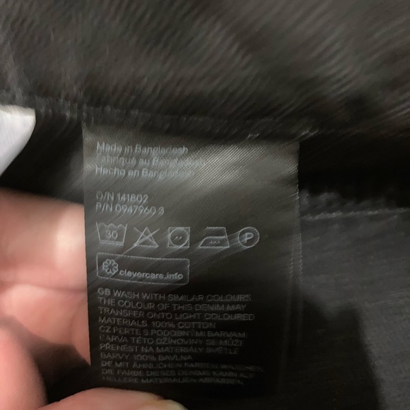 H&M, Ripped Wide High Jeans size 12, Charcoal Grey - Picture 5 of 5